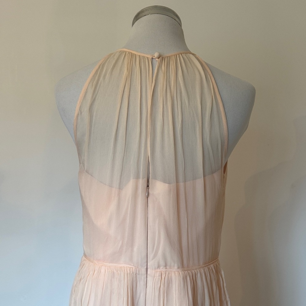 J. Crew Megan Dress 10 $365 NWT Silk Chiffon Soft Peach - Picture 4 of 6